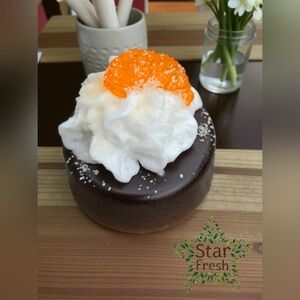 (1) Novelty Orange Chocolate Cake with Whipped Cream